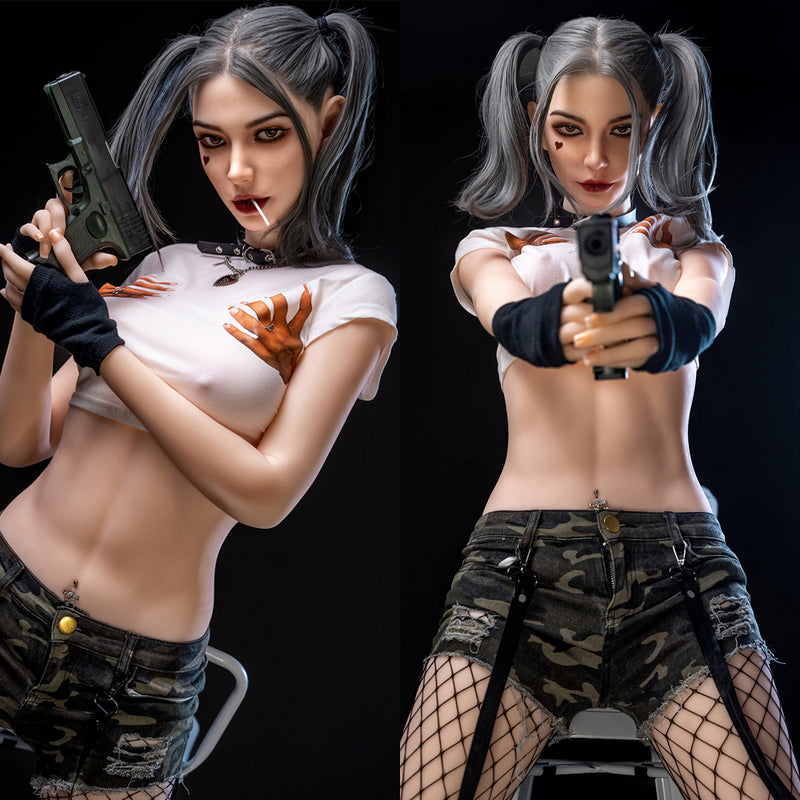 US Stock! Harley 5ft 8 / 173cm Movable Jaw Silicone Head Sex Doll