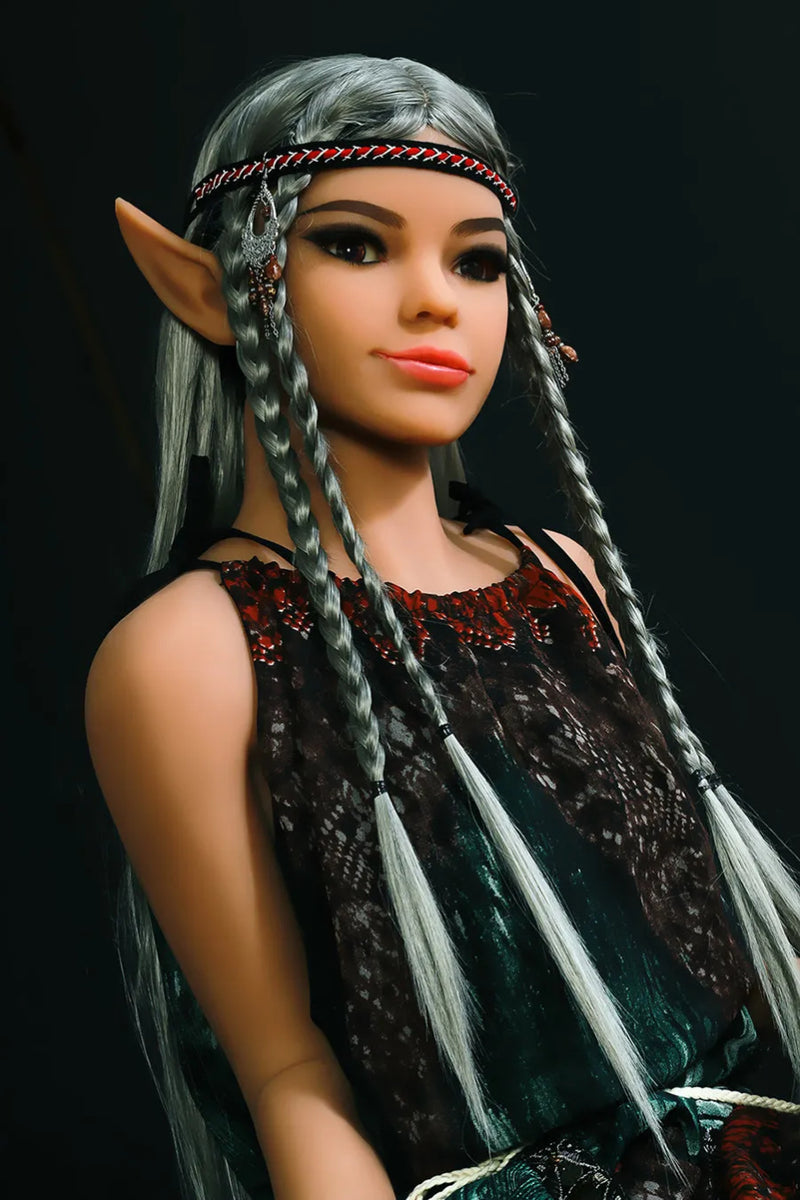 SY Doll - Margorie 5ft1/155cm Ultra Flat Chest Elf Sex Doll With Gray Hair (Customized)